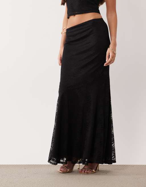 ASOS DESIGN lace fishtail maxi skirt in black - part of a set, 2 of 5