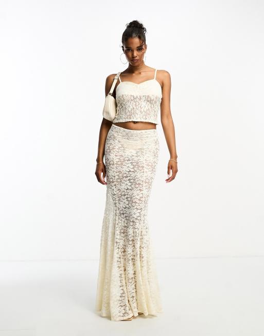 Gold shop lace skirt