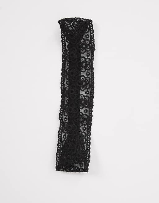 ASOS DESIGN lace headband in black - BLACK, 2 of 3