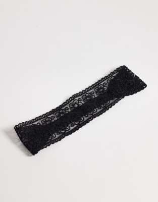 Asos Design Lace Headband In Black