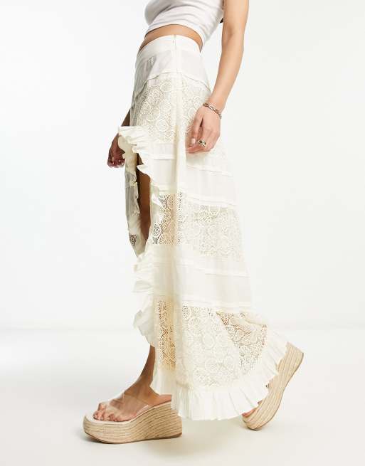 White lace 2025 skirt asos