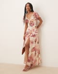 [ASOS DESIGN] ASOS DESIGN lace insert chiffon midi tea dress in floral print-Multi 10 Floral print