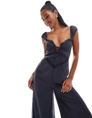 Plunge lace bodice insert jumpsuit online