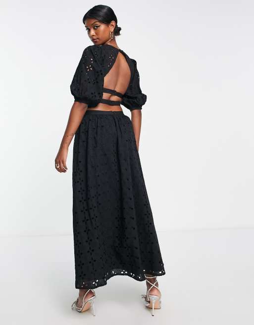 Asos premium broderie sales lace midi dress