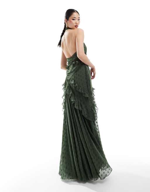 knee length dresses for ladies Lady Black Tie - Leanne Midi Dress - Emerald Green