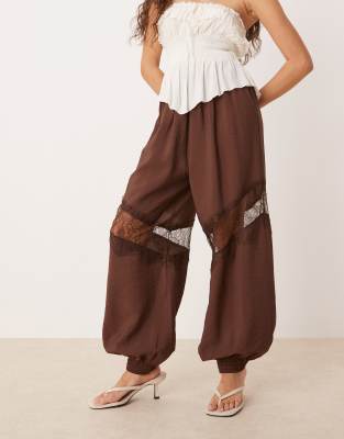 Asos Design Lace Insert Harem Pants