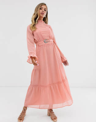 asos orange lace dress