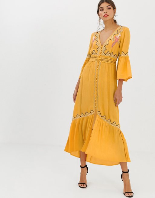 ASOS DESIGN lace insert maxi dress with embroidery ASOS ASOS DESIGN lace insert maxi dress with embroidery ASOS