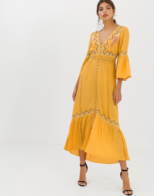  ASOS  DESIGN lace insert maxi dress  with embroidery ASOS 