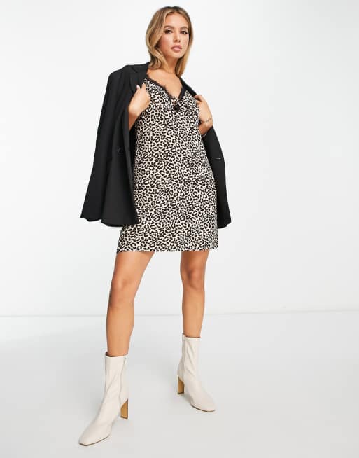 Leopard print hotsell shift dress asos