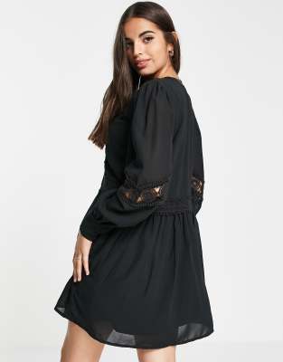 black smock dress asos