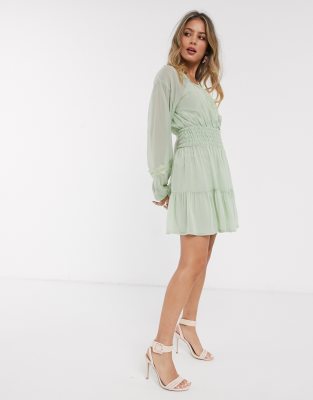 asos green mini dress