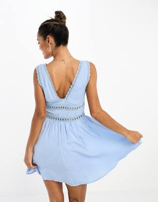 Asos blue skater outlet dress