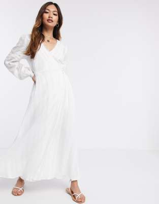wrap maxi dress white