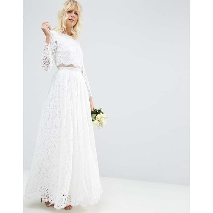 Asos white outlet prom dress