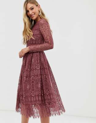 Midi prom clearance dress with sleeves