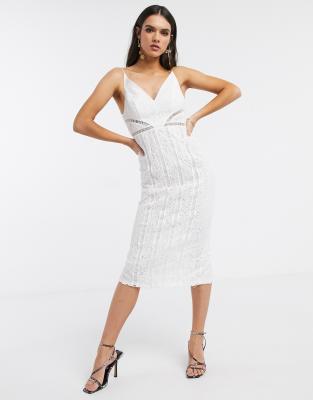 asos design premium occasion lace midi dress