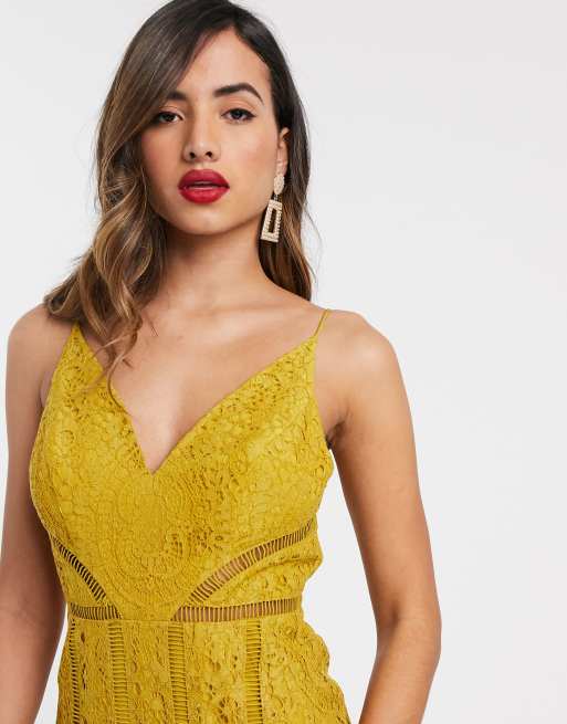 Yellow lace sale dress asos