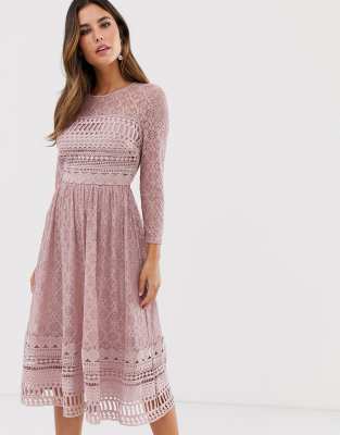 asos pink skater dress