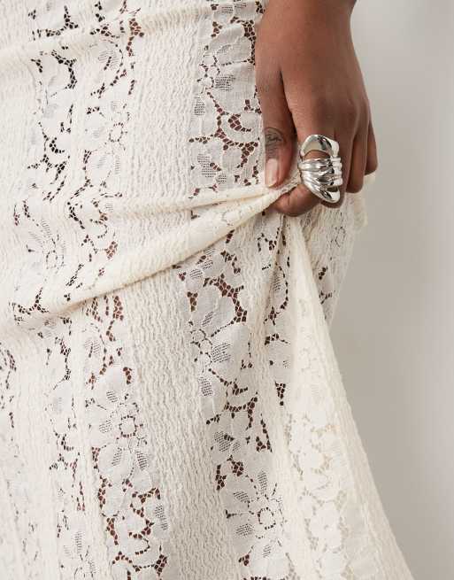 ASOS DESIGN lace midi skirt in cream - part of a set, 2 of 5