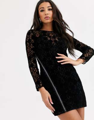 asos lace black dress