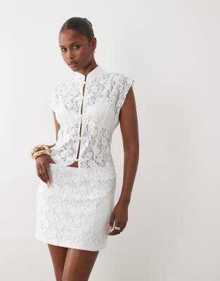 Asos Design Lace Mini Skort In White