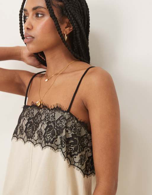 Burgundy Lace Overlay Cami Dress