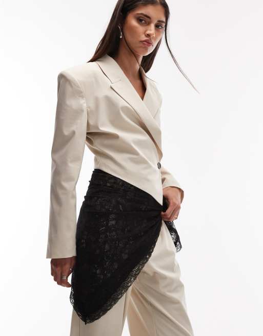 ASOS DESIGN lace scarf in black