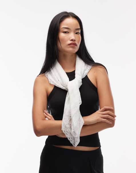 ASOS DESIGN lace scarf in white - view 1