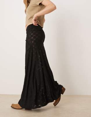 Asos Design Lace Seamed Maxi Skirt