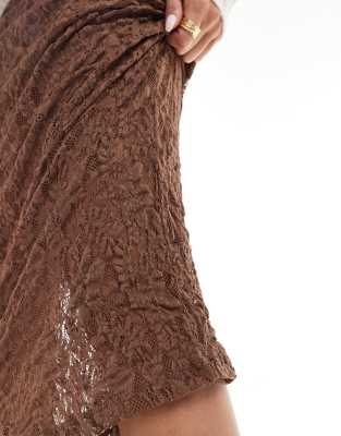 Shop Asos Design Lace Sheer Maxi Skirt
