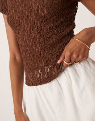 Asos Design Lace Short Sleeve Baby Tee