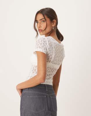 Asos Design Lace Short Sleeve Baby Tee