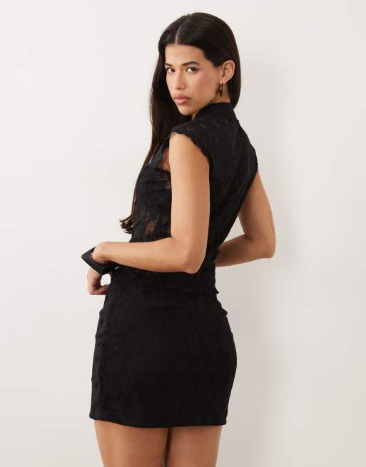 ASOS DESIGN lace skort with trim in black - part of a set, 5 of 5