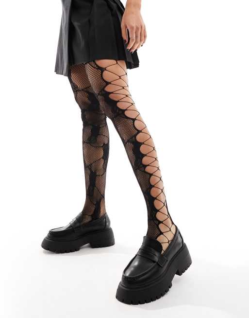 ASOS Lace Ballerina Socks With Lace Up Detail