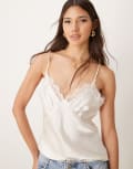 [ASOS DESIGN] ASOS DESIGN lace trim cami in ivory-White 16 ivory