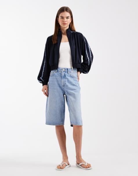 ASOS DESIGN lace trim detail tricot tracksuit in navy - view 1