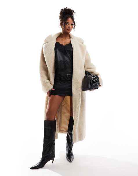 ASOS DESIGN lace trim leather look mini skirt & cami top set in black - view 1