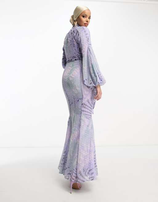 Lavender lace 2024 maxi dress