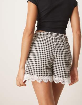 Asos Design Lace Trim Micro Shorts