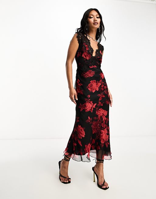 Black dress floral print 2025 Black dress floral print 2025