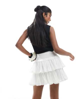 Asos Design Lace Trim Rara Mini Skirt