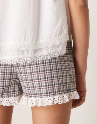 パーバーズ PERVERZE Lace Trim Shorts / Brown パーバーズ PERVERZE Lace Trim Shorts / Brown - メルカリ