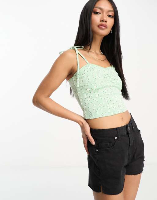 Storia lace trim dressy cami top Green Size M - $18 (40% Off