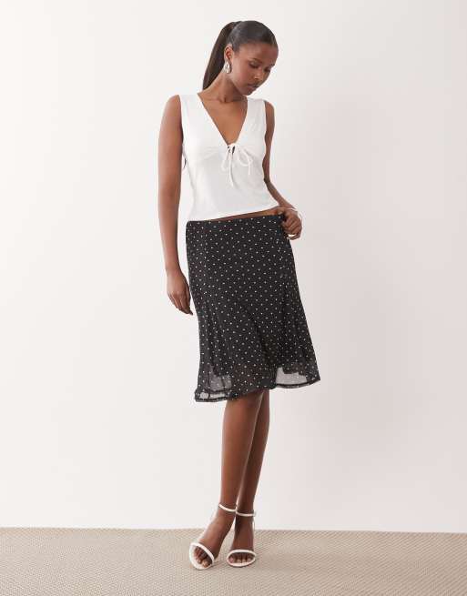 ASOS DESIGN lace trim top in white, 2 of 4