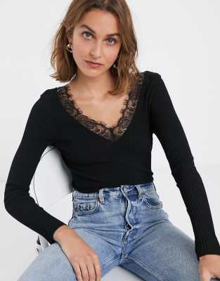 lace trim jumper