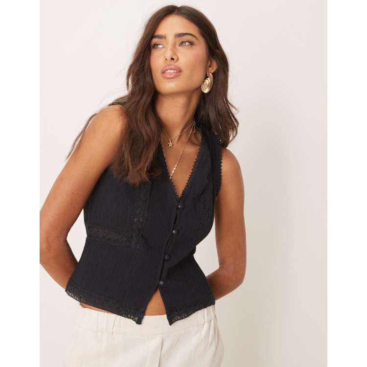 トップス AMERI CHEMICAL LACE VEST WITH BLOUSE 0358_6338_309_of