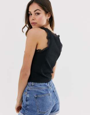 asos black vest top