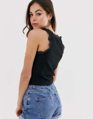 asos black vest top