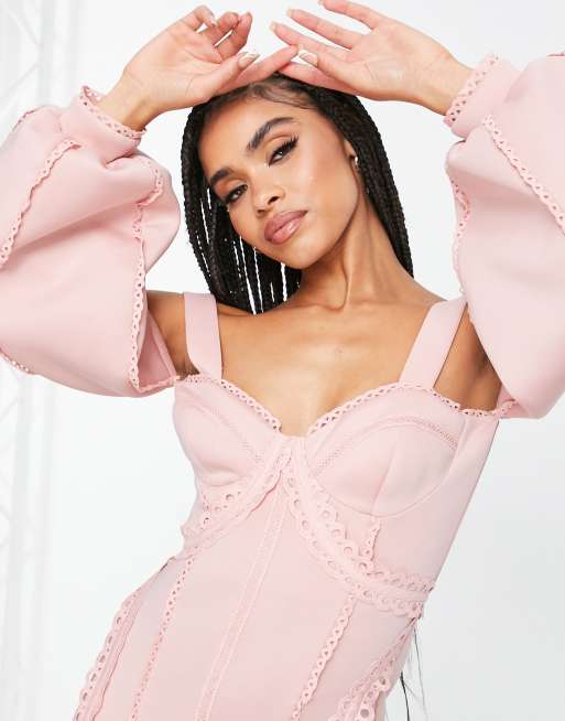 Asos pink shop lace dress